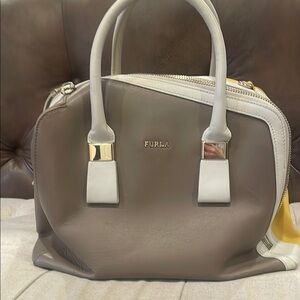 Furla Women's Gray and White Handbag